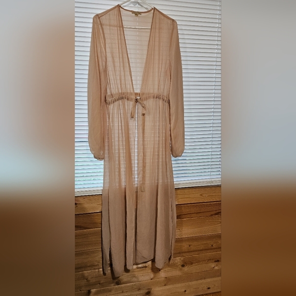 Sheer Longline Cardigan in Nude Size S - Picture 2 of 5